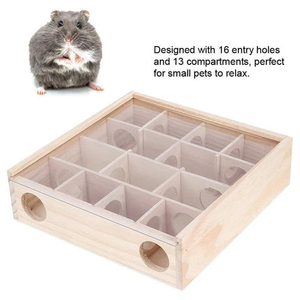 Wooden Hamster Maze Toy Interactive Small Pet Toy for Hamsters and Small Animals