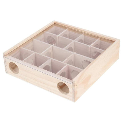 Wooden Hamster Maze Toy Interactive Small Pet Toy for Hamsters and Small Animals