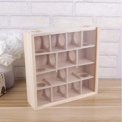 Wooden Hamster Maze Toy Interactive Small Pet Toy for Hamsters and Small Animals
