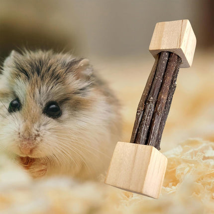 Natural Apple Wood Pet Chew Stick Teeth Grinding Toy for Hamster Rabbit