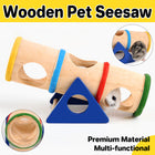 Hamster Wooden Toy Set Pet Seesaw Bucket Chew Toy Cage Accessories for Small Pet