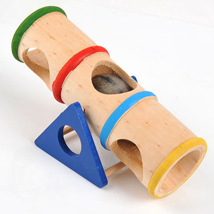 Hamster Wooden Toy Set Pet Seesaw Bucket Chew Toy Cage Accessories for Small Pet