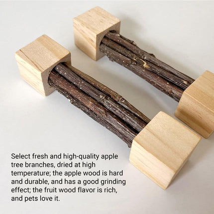 Natural Apple Wood Pet Chew Stick Teeth Grinding Toy for Hamster Rabbit