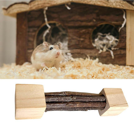 Natural Apple Wood Pet Chew Stick Teeth Grinding Toy for Hamster Rabbit