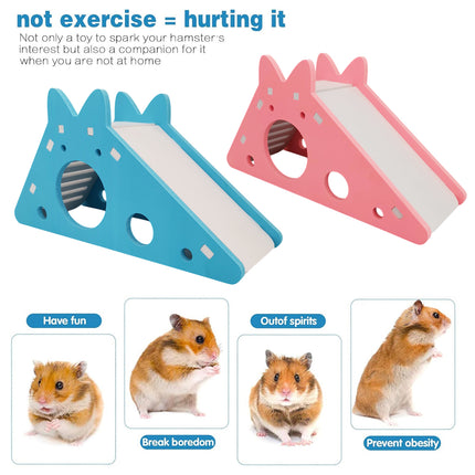 Hamster Toy House with Slide Small Pet Habitat Nest Non Toxic for Hamsters Play