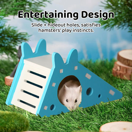 Hamster Toy House with Slide Small Pet Habitat Nest Non Toxic for Hamsters Play