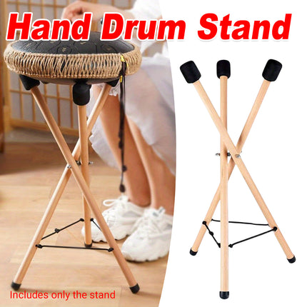 Hand Drum Stand Wooden Foldable Tripod Non Slip Music Practice Performance 60cm