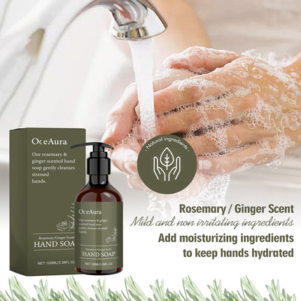 2pcs Rosemary Ginger Hand Sanitizer Easy Rinsing Antibacterial for Hand Hygiene