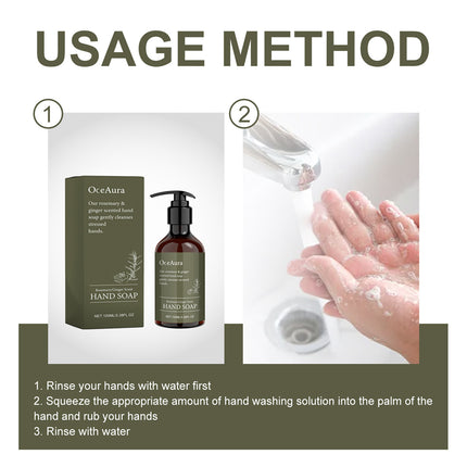 2pcs Rosemary Ginger Hand Sanitizer Easy Rinsing Antibacterial for Hand Hygiene