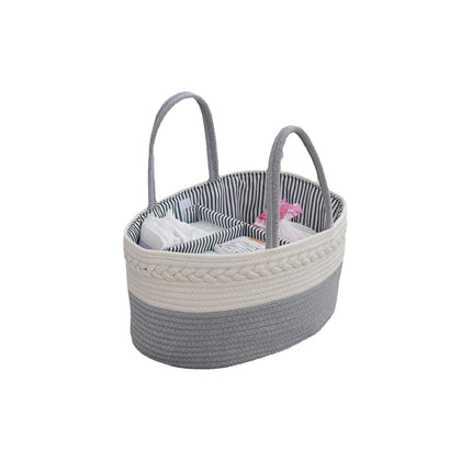 Cotton Rope Diaper Basket Organizer Toy Storage Bin Removable with Handles