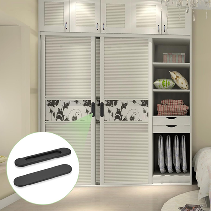 Sliding Door Handle Hidden Pull Wooden Closet Balcony Bathroom Kitchen Embedded