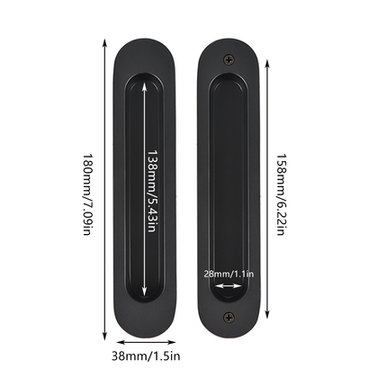 Sliding Door Handle Hidden Pull Wooden Closet Balcony Bathroom Kitchen Embedded