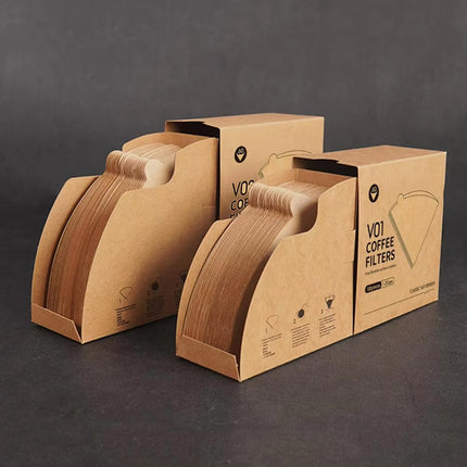 100PCS Coffee Filter Paper Drip Cone Funnel Handmade Filters for Coffee Machine