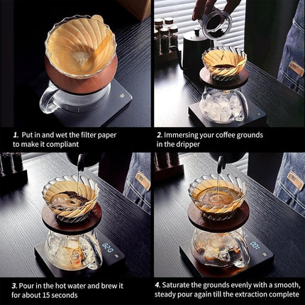 100PCS Coffee Filter Paper Drip Cone Funnel Handmade Filters for Coffee Machine