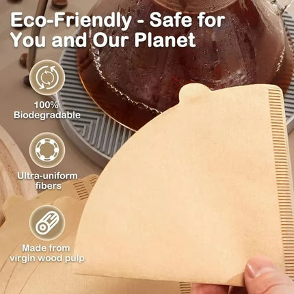 100PCS Coffee Filter Paper Drip Cone Funnel Handmade Filters for Coffee Machine