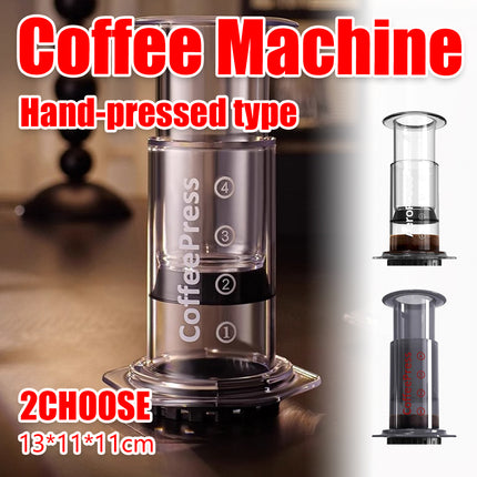Portable Hand Brew Coffee Pot Transparent Outdoor Manual Pressing Machine Travel
