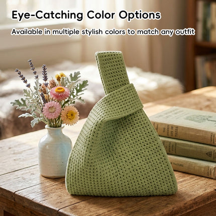 Hollow Knit Knot Handbag Mini Wrist Bag 5 Pack