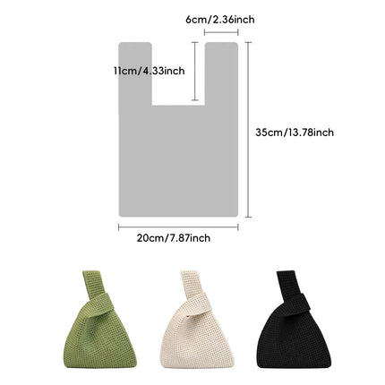 Hollow Knit Knot Handbag Mini Wrist Bag 5 Pack