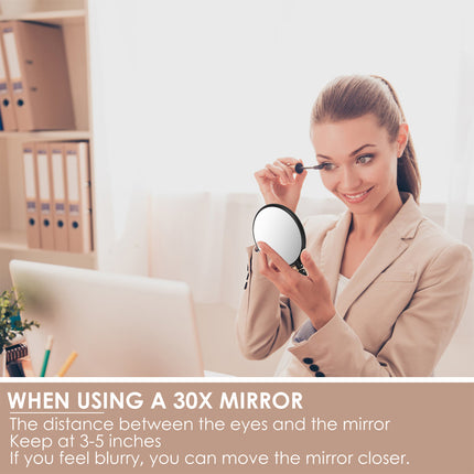Makeup Mirror Handheld Magnifying Mirror 30X Portable Mirror Compact Travel Tool