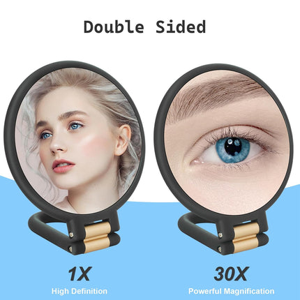 Makeup Mirror Handheld Magnifying Mirror 30X Portable Mirror Compact Travel Tool