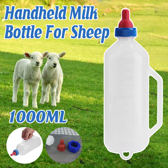 Sheep Lamb Feeding Bottle 1000ml Handheld Nipple Feeder for Livestock Use