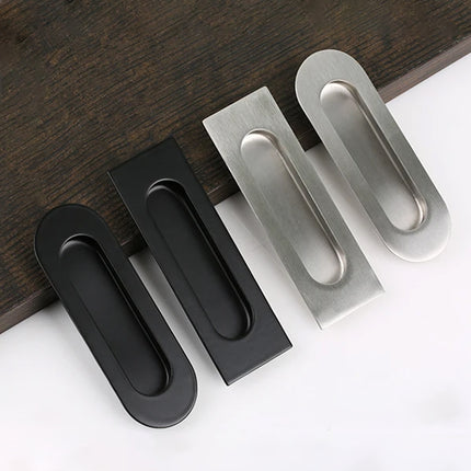 Stainless Steel Hidden Handle Cabinet Drawer Concealed Pull Built In Invisible