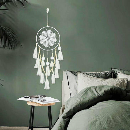 Handmade Dream Catcher Natural Macrame Hairball Art Wall Hanging Room Home Decor - Aimall