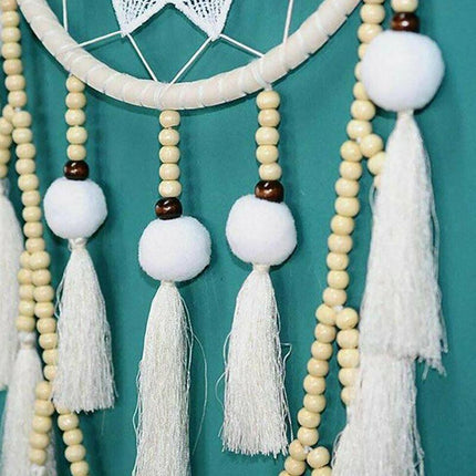 Handmade Dream Catcher Natural Macrame Hairball Art Wall Hanging Room Home Decor - Aimall