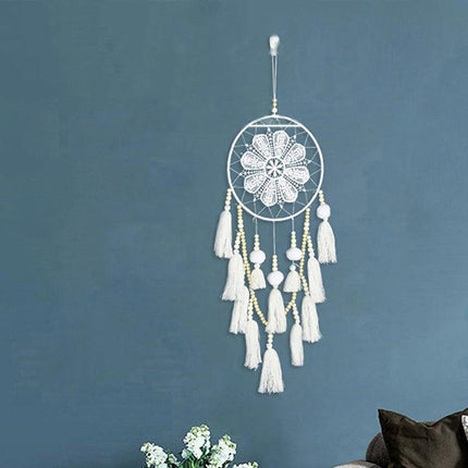 Handmade Dream Catcher Natural Macrame Hairball Art Wall Hanging Room Home Decor - Aimall