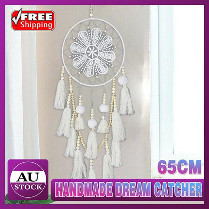Handmade Dream Catcher Natural Macrame Hairball Art Wall Hanging Room Home Decor - Aimall