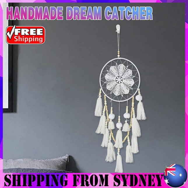 Handmade Dream Catcher Natural Macrame Hairball Art Wall Hanging Room Home Decor - Aimall