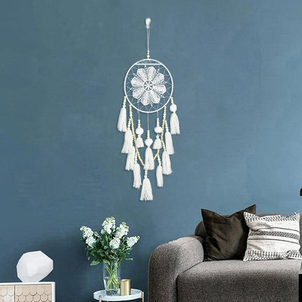 Handmade Dream Catcher Natural Macrame Hairball Art Wall Hanging Room Home Decor - Aimall