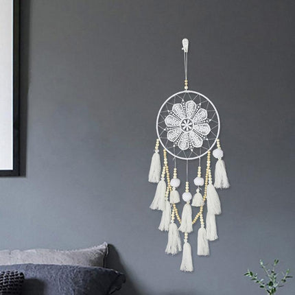 Handmade Dream Catcher Natural Macrame Hairball Art Wall Hanging Room Home Decor - Aimall