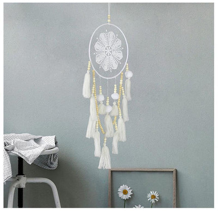 Handmade Dream Catcher Natural Macrame Hairball Art Wall Hanging Room Home Decor - Aimall