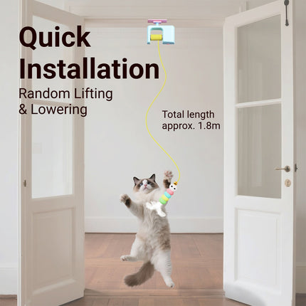 Hanging Automatic Cat Toy Adjustable Self Play Interactive for Cats Kitten Use