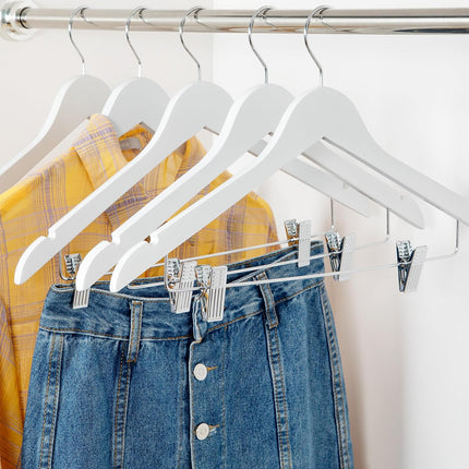 10PCS Quality Hanger Seamless Non-slip Clothes Bracing Storage Skirt Hangers