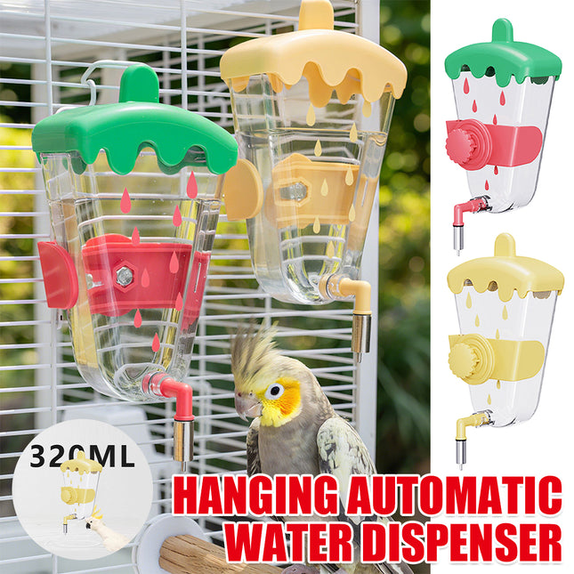 Parrot Cute Automatic Hanging Trigger Water Feeder Bird Cage Drinker Safe
