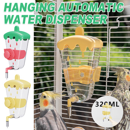 Parrot Cute Automatic Hanging Trigger Water Feeder Bird Cage Drinker Safe