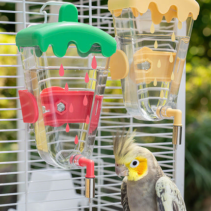 Parrot Cute Automatic Hanging Trigger Water Feeder Bird Cage Drinker Safe
