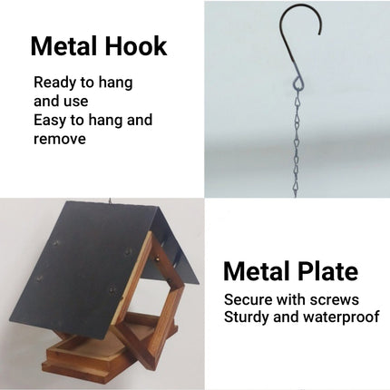 Outdoor Hanging Bird Feeder Weatherproof with Chain for Garden Yard Patio Birds