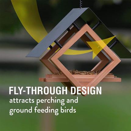 Outdoor Hanging Bird Feeder Weatherproof with Chain for Garden Yard Patio Birds
