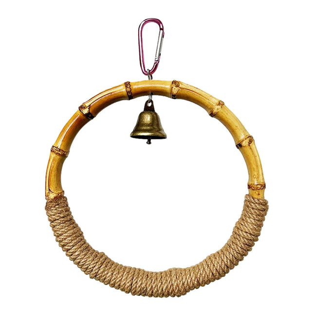 Parrot Bird Toy Hanging Ring with Bell Cockatiel Budgie Conure Foraging Play
