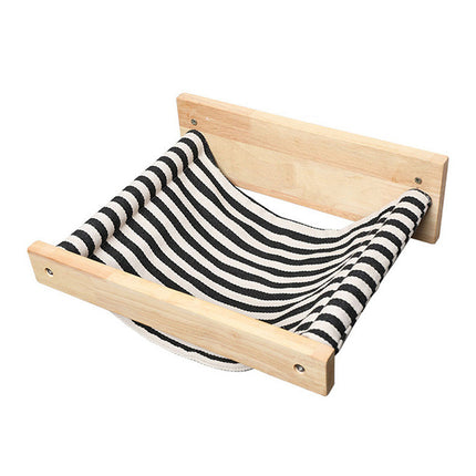 Solid Wood Wall Mounted Cat Hammock Durable Pet Bed for Indoor Cats Kittens Use