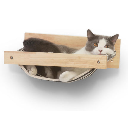 Solid Wood Wall Mounted Cat Hammock Durable Pet Bed for Indoor Cats Kittens Use