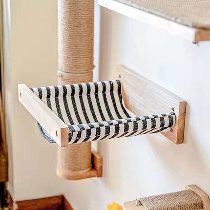 Solid Wood Wall Mounted Cat Hammock Durable Pet Bed for Indoor Cats Kittens Use