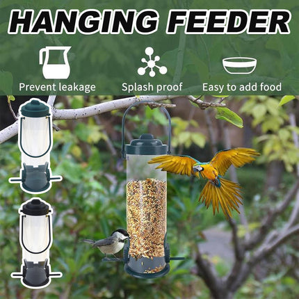 Hanging Bird Feeder Outdoor Wild Bird Seed Dispenser Clear Cup for Garden Yard