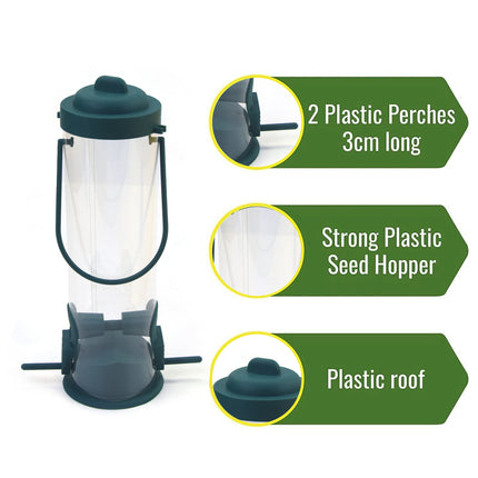 Hanging Bird Feeder Outdoor Wild Bird Seed Dispenser Clear Cup for Garden Yard