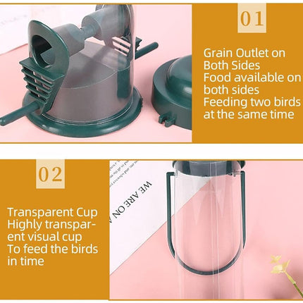 Hanging Bird Feeder Outdoor Wild Bird Seed Dispenser Clear Cup for Garden Yard