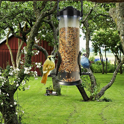 Hanging Bird Feeder Outdoor Wild Bird Seed Dispenser Clear Cup for Garden Yard
