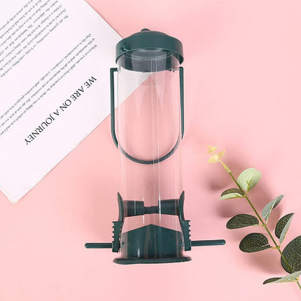 Hanging Bird Feeder Outdoor Wild Bird Seed Dispenser Clear Cup for Garden Yard